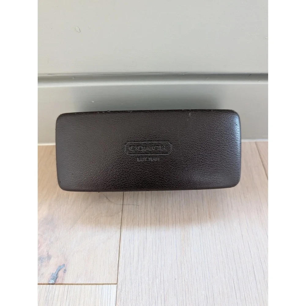 Coach Est. 1941 Brown Hard Eyeglass & Sunglasses Case | Pebbled Finish | Logo